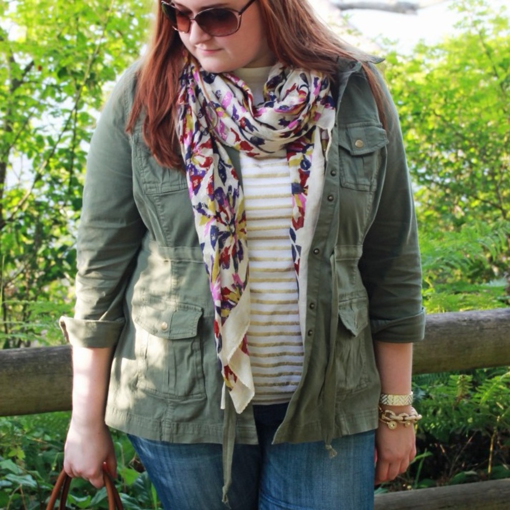 Marc by Marc Jacobs Purple Multi Floral Print Scarf - Picture 9 of 11